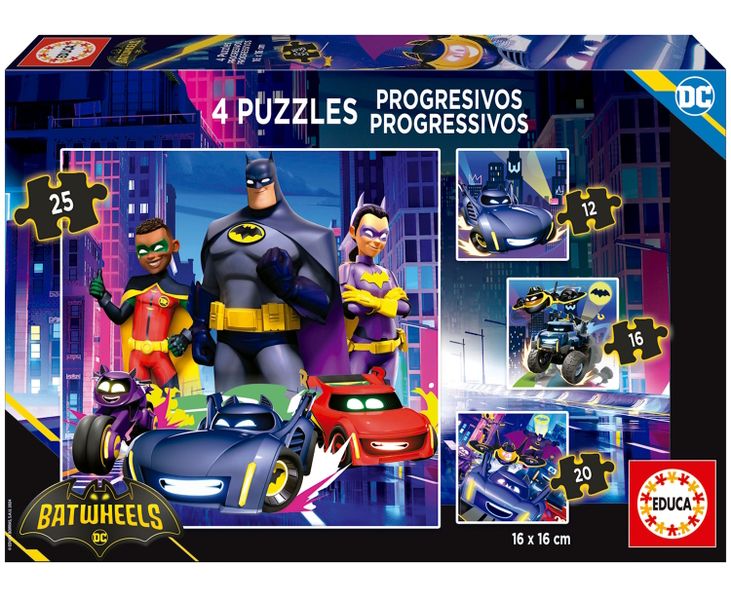 Educa Multi 4 Puzzles - Batwheels (12,16,20,25 Piece)