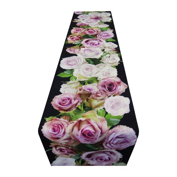 Isabel7 - Pink Tonal Roses Floral Table Runner