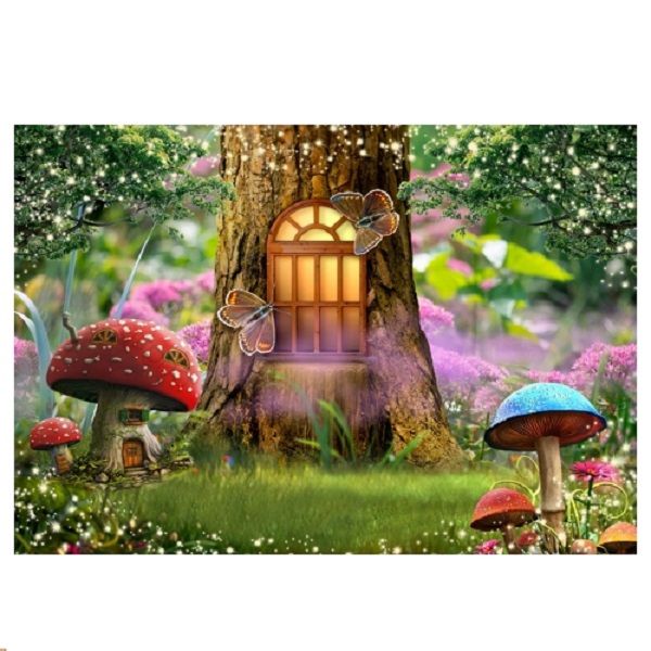 Party Decoration Backdrop - Butterfly Forest -150cm x 210Cm