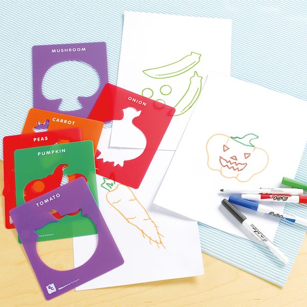 EDX Education Stencils Vegetables - 6 Piece