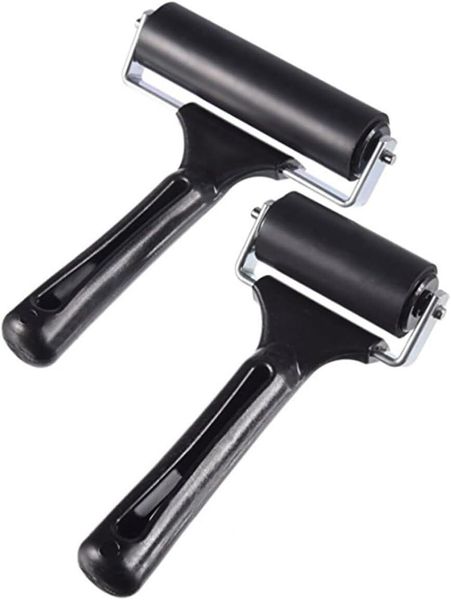 2Pieces Ink Roller Tool Craft Rollers Heavy Duty Metal Frame for Skid