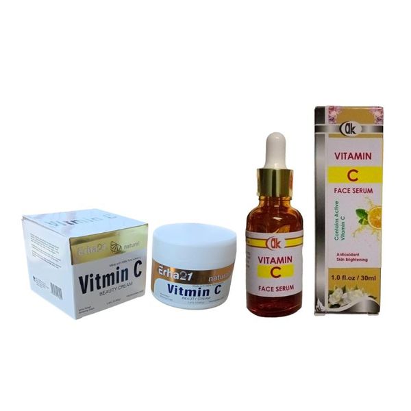 Erha21 Vitamin C Cream and AK Vitamin C Face Serum Combo