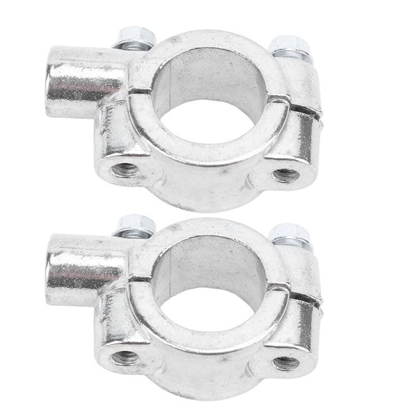 Generic Motorcycle Handlebar Mirror Mount 22mm Thread M8 2 Pcs Silver