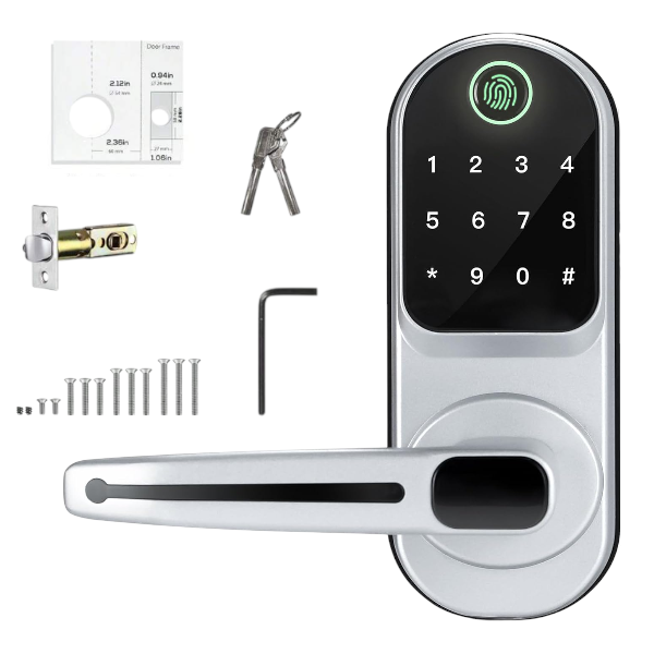Smart Touch Keyless Door Lock With Fingerprint, App Control &amp; Backup Keys