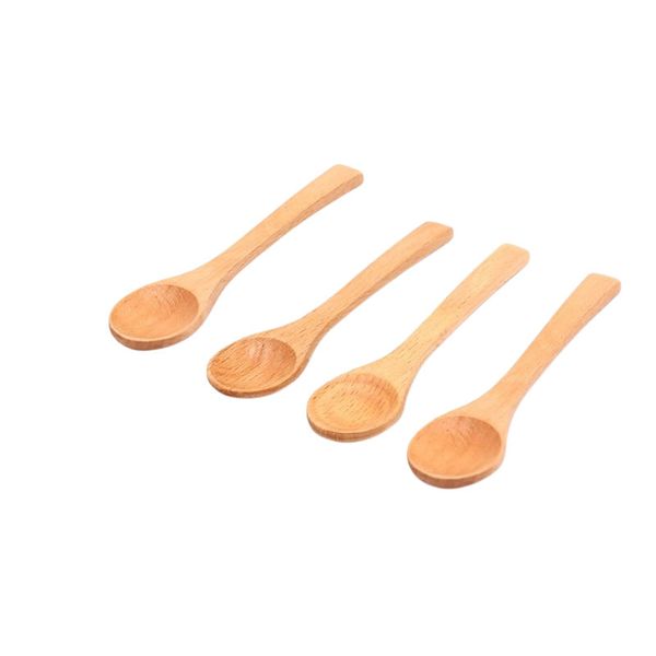 3.5cm 4pcs Wooden Round Bamboo Tea Spoons KT32294