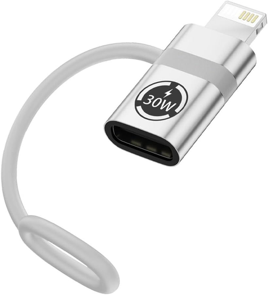 Type C to Lightning Adapter 30W PD Fast Charge Compatible with iPhone iPad iOS Devices