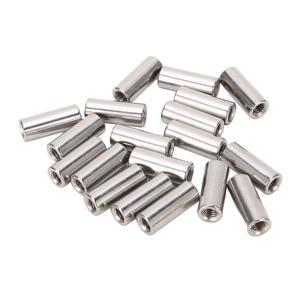 20 Pieces M6x1 25mm Round Connector Nuts (SS)