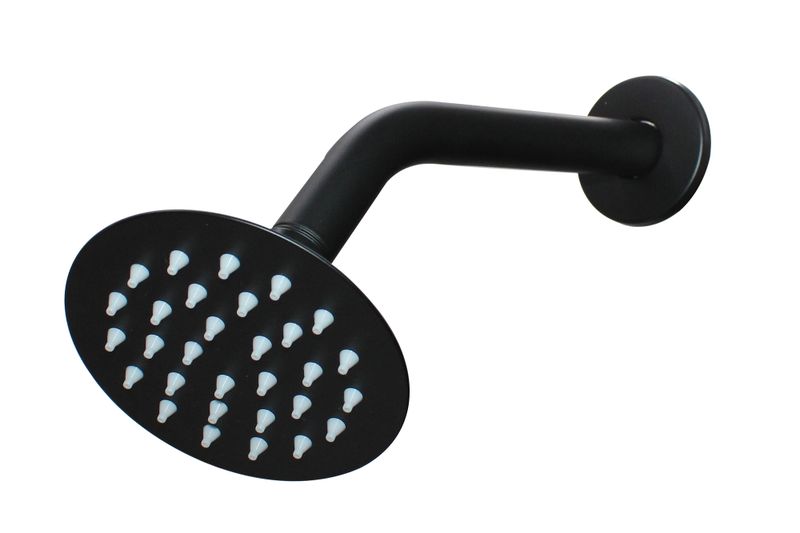 LMA 4 Inch (10cm) Round Shower Head &amp; 45 Bend 16cm Shower Arm Set