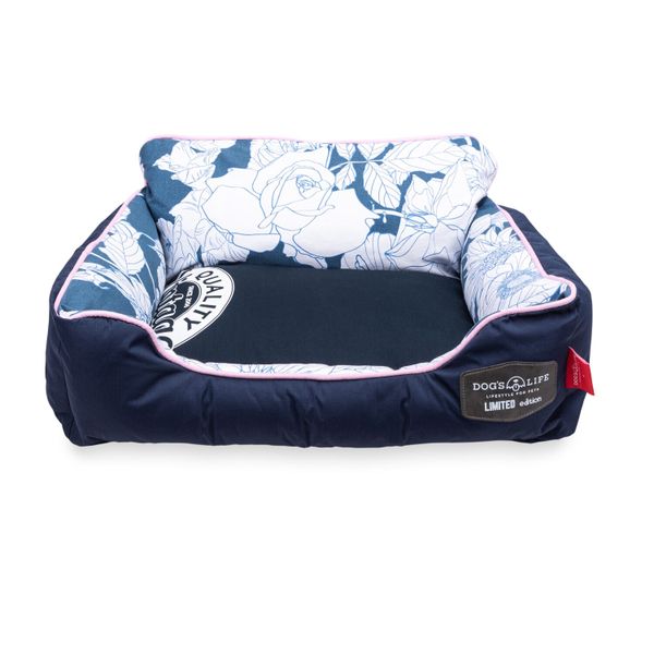 Flower Illustration Couch Napper Navy