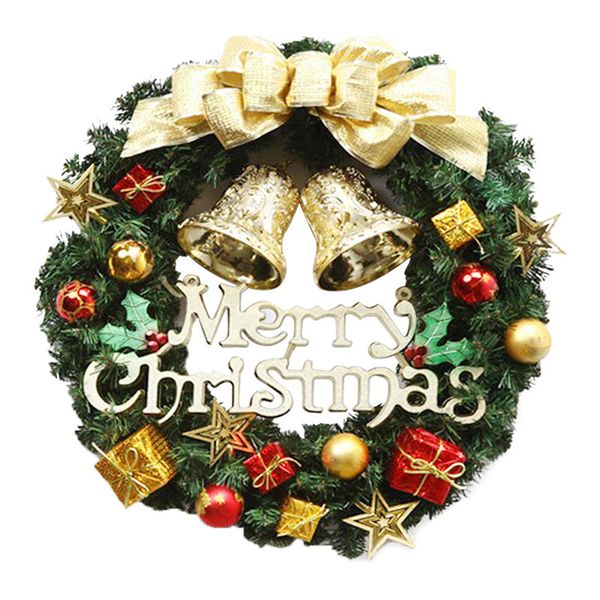 Christmas decoration artificial wreath 30cm-yellow bow
