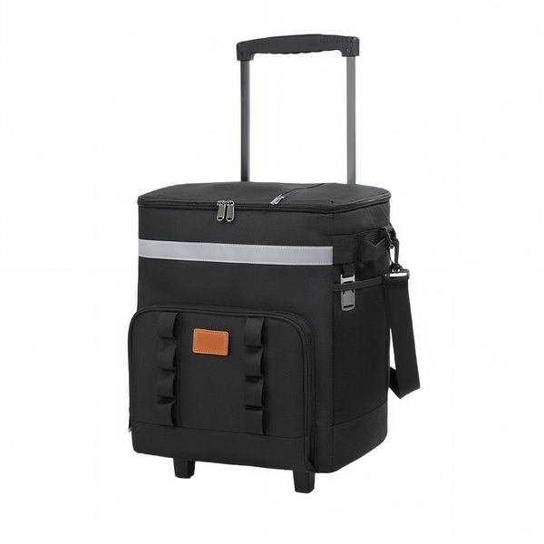 Insulated Backpack Cooler - 60 Cans with Tie Rod and Wheeled Cooler Backpack