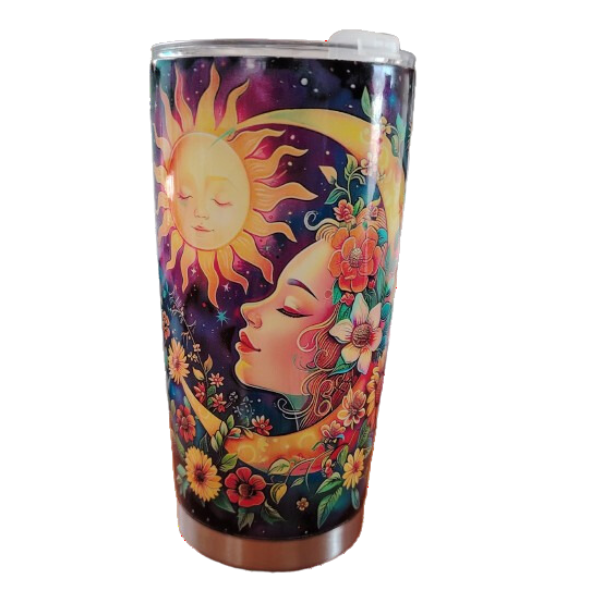 20oz Stainless Steel Travel Mug - Sun and Moon Child