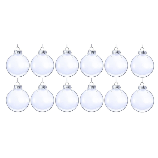 12PCS 60mm Oval Flat Disk Ball Ornaments DIY Paintable Ornament