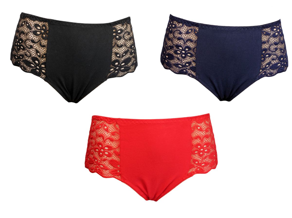 Cotton Plus Size Panty Mid Rise Underwear for Women Pack of 3 Buy