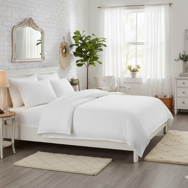Simon Baker Vintage Washed Duvet Cover Set - White