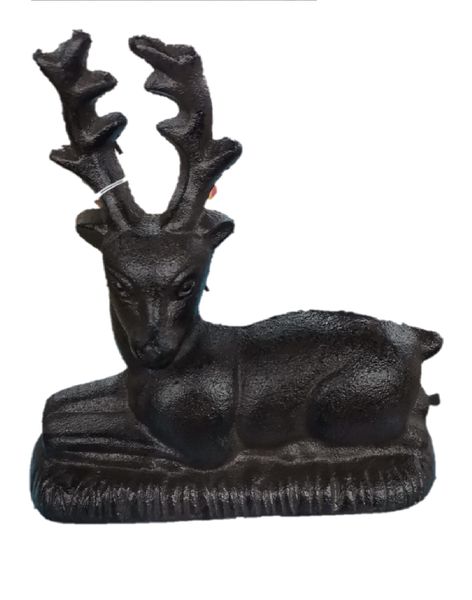 Graceful Presence Majestic Sitting Deer Cast Iron Table Ornament