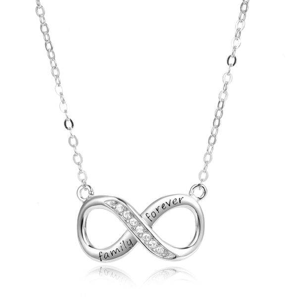 Crystalize 925 Sterling Silver Infinity Necklace with Swarovski Crystal