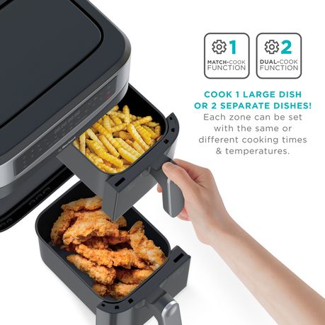 EMtronics Digital 9L Air Fryer Double Basket Smart Cook Oven w/ Timer Black, Shop Today. Get it Tomorrow!