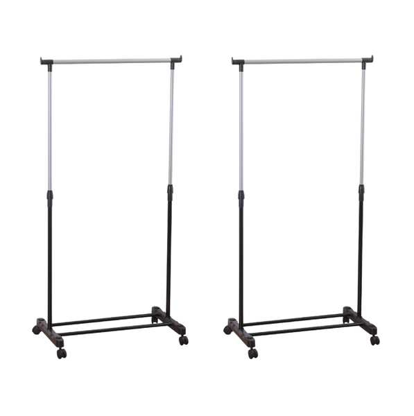 2 PieceTelescopic Clothing Rail On Wheels