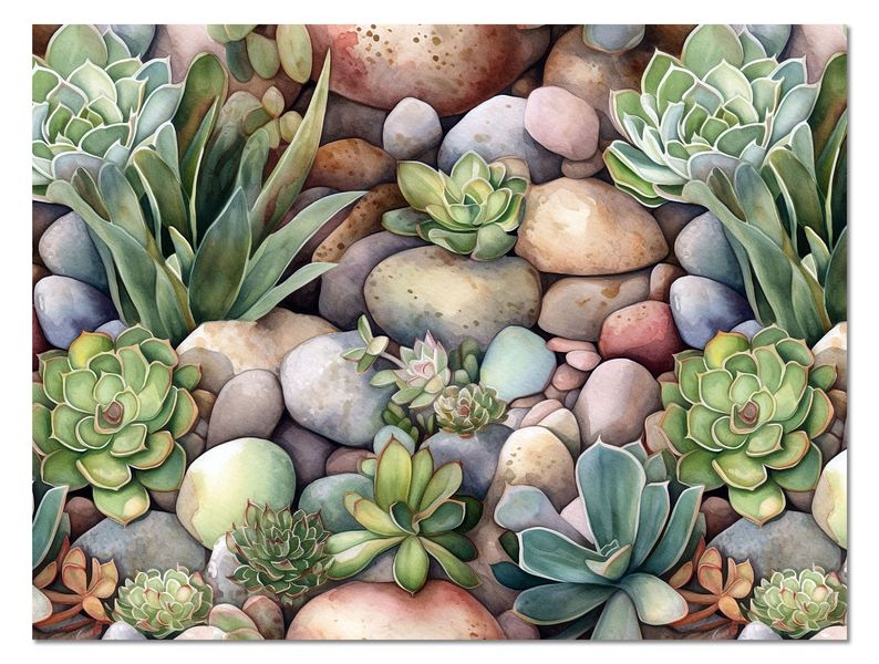 Disposable Paper Placemat Set: Desert Rose Succulent Garden
