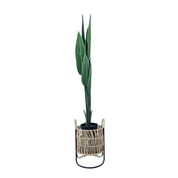 Giant Bird of Paradise - Artificial Plant in Rattan Planter