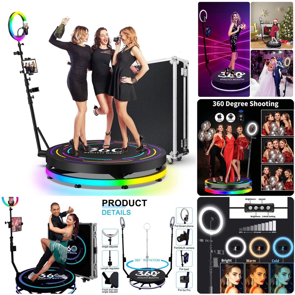 360 Photo Booth Machine with Remote Control- (68 cm) | Shop Today