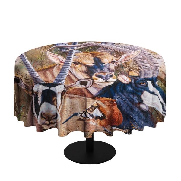 The Plains Eland By Delene Lambert Round Tablecloth