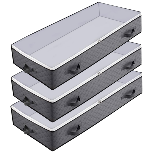 3Pack Underbed Storage Bag Organiser Dust Proof with Viewing Window 100x50