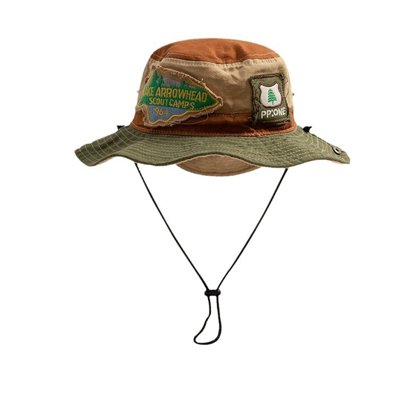 Washed Retro Fisherman Hat, Sun Hat, Mountaineering Hat With Adhesive Cloth