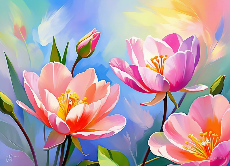 Canvas Wall Art Home Decor - Beautiful Blossoms