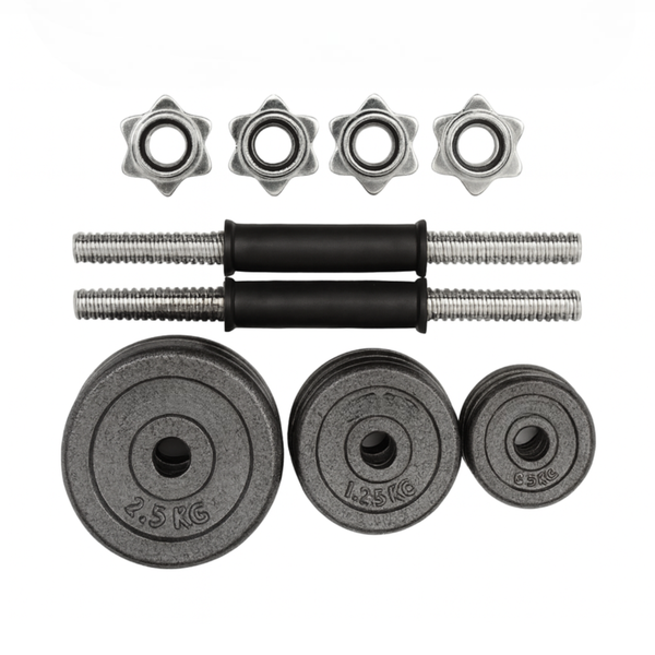 Dumbbell Set 15kg - Cast Iron, Fitness &amp; Toning Home Gym Essential