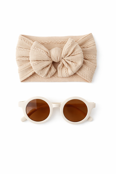 2 Pieces /Set Kid's Sunglasses + Cute Bow Hairband