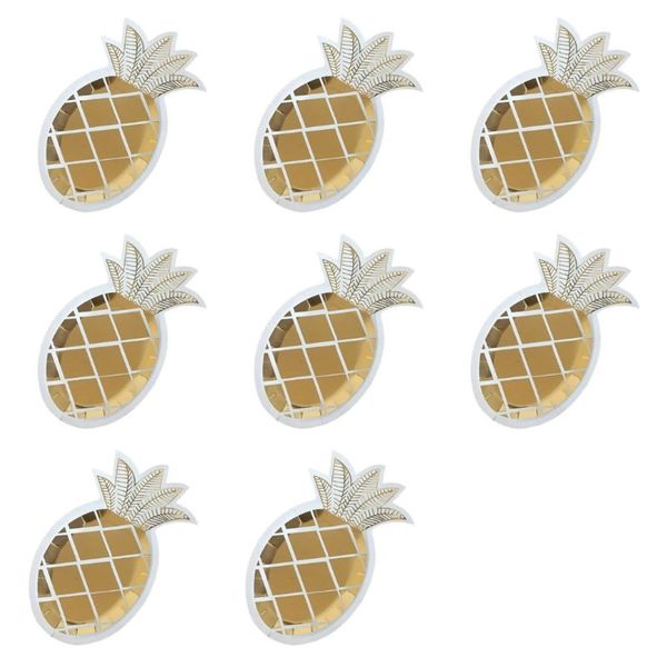 Party Paper Plate - Pineapple Shaped - Set of 8