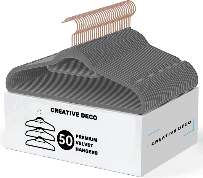 Creative Deco 50 Pack Velvet Hangers - Non-Slip