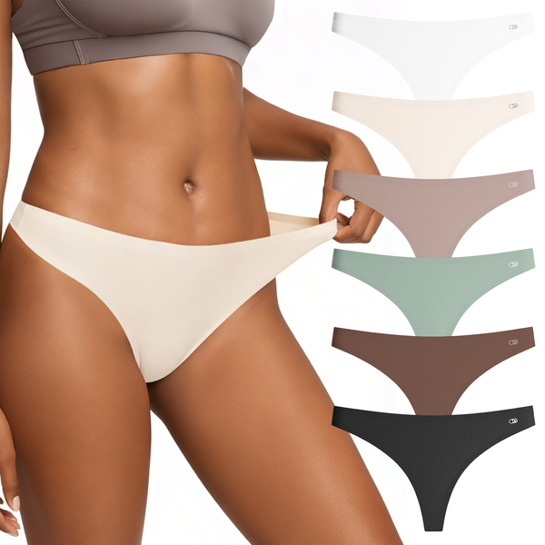 Lekkon Women Thongs Panties Classic Microfiber Silky Underwear 3/6 Pack