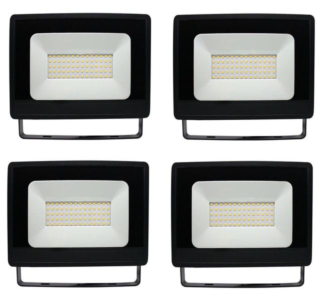 JB Luxx High-Quality 50W LED Flood Light - Black (Set of 4)