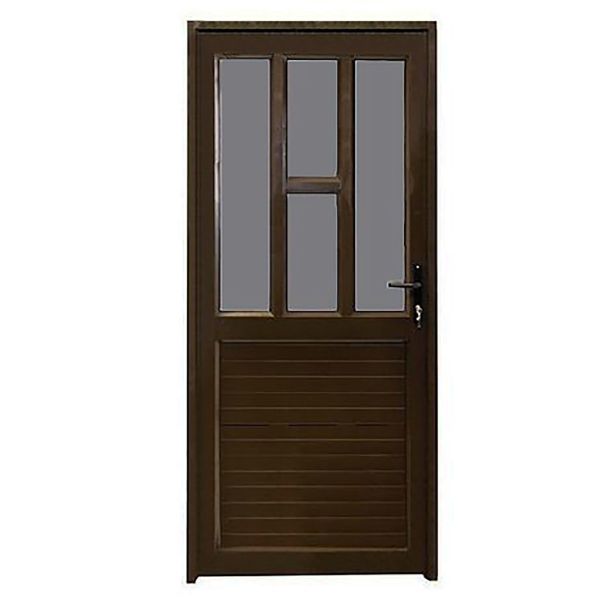 ZYS - 4 Panel Full Aluminium Door with Frame &amp; Handles &amp; Lock - Right