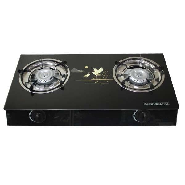 Auto-Ignition Tempered Glass 2 Burner Gas Stove