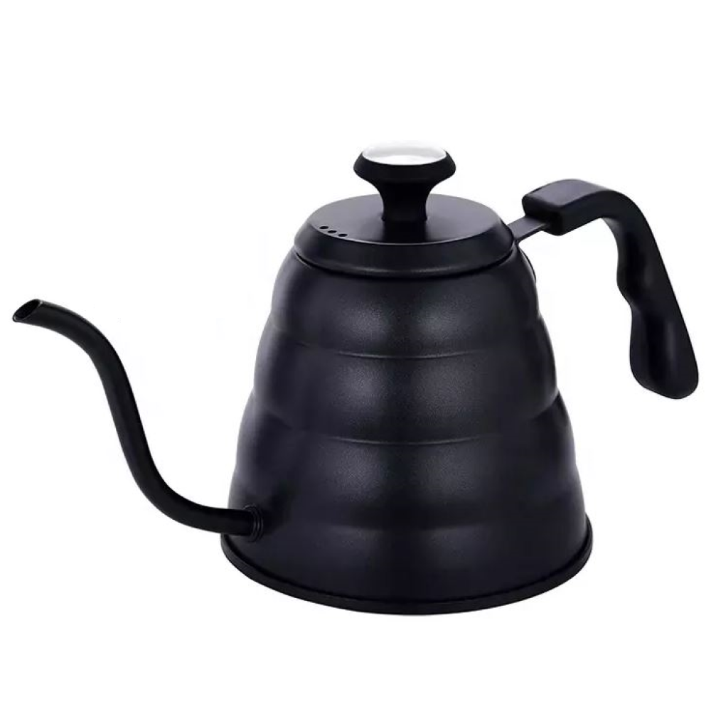 Pour Over Coffee Kettle with built in Temperature Gauge - 1.2L (Black)