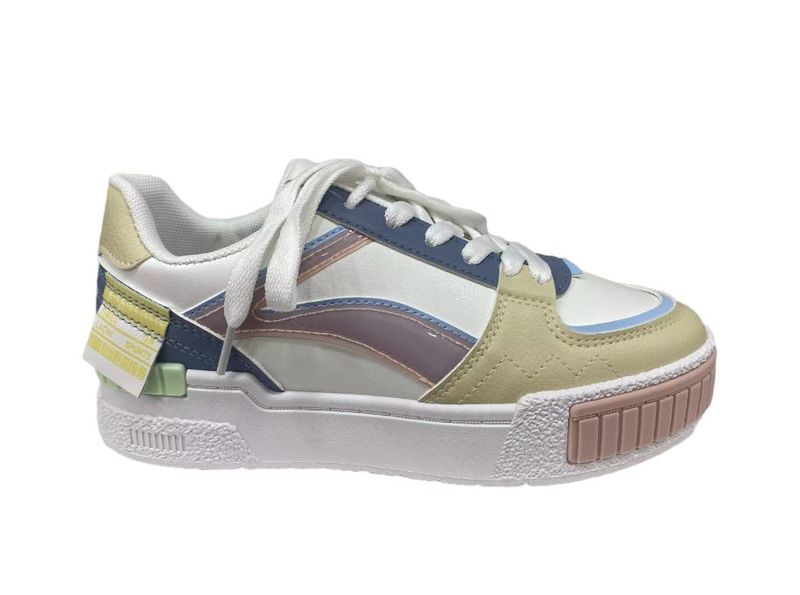 K Star 7 Ladies Sisco White/Pink LO Top Sneakers