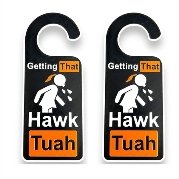 2 Pcs Hawk Tuah Door Hanger Funny Doorknob Hanger Gettingthat Hawk Tush