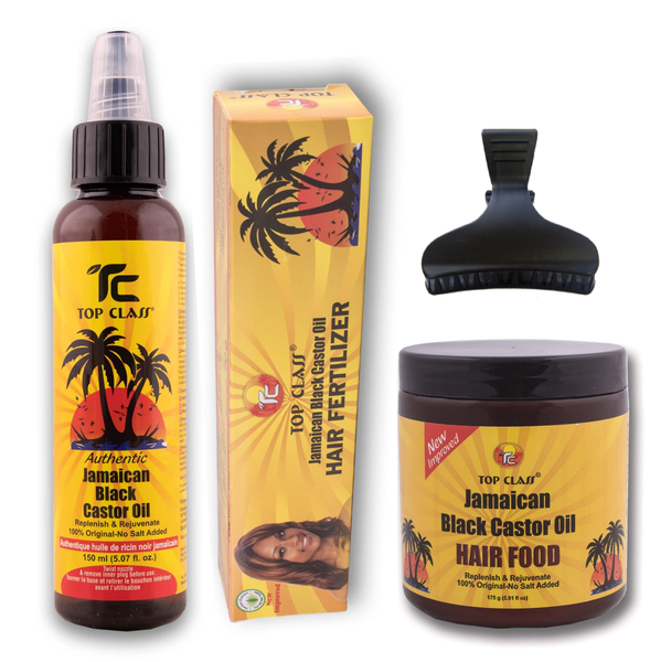 Jamaican Black Castor Oil - Hair Growth Kit with Hair Jaw Clips