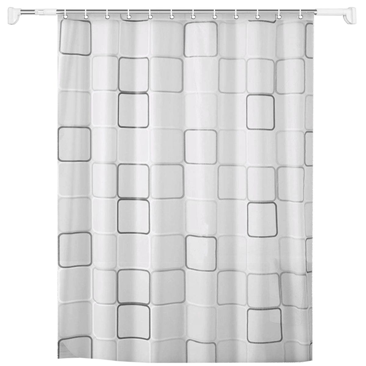 Stainless Steel Extendable Rod & Shower Curtain Set Shop Today. Get
