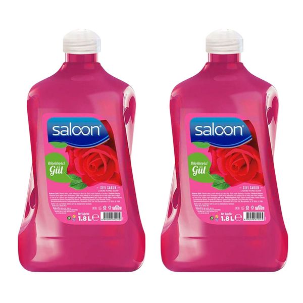 Saloon Liquid Hand Wash Soap - Rose - 1.8 Litres - 2 Pack