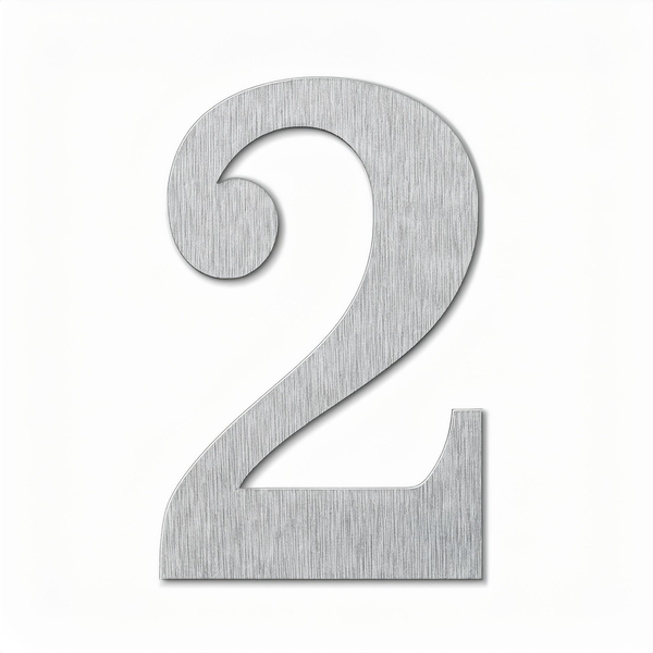 Modern Design Stainless Steel House Number 2 - Sleek, Durable &amp; 228mm Thick