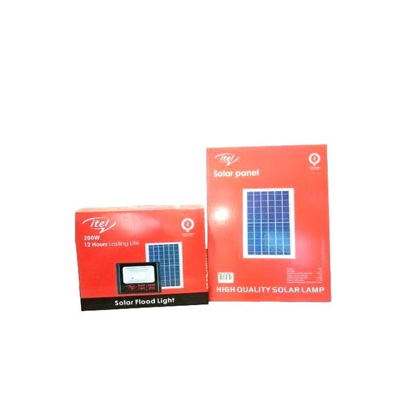 Itel 200W Solar Outdoor Flood Light with Remote Control-IP66