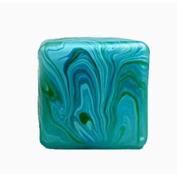 3 Pieces 3cm green Swirled Square Maltose Stress-Relief Toy (Boxed)
