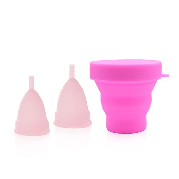 Menstrual Cup Set with 2 Pieces Period Cup and Menstrual Cup Steriliser