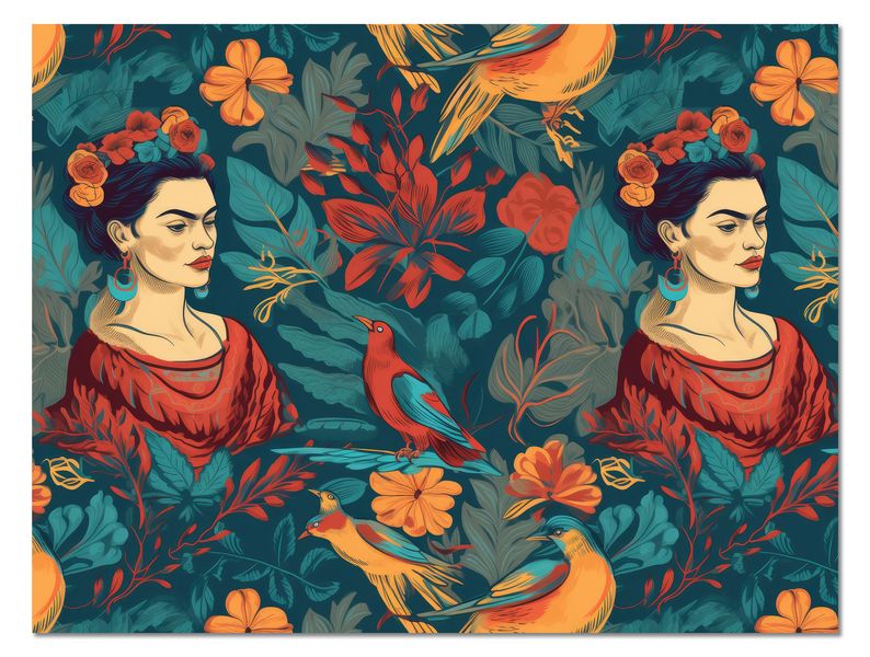 A3 Disposable Paper Placemat Set - Frida Kahlo's Winter Garden