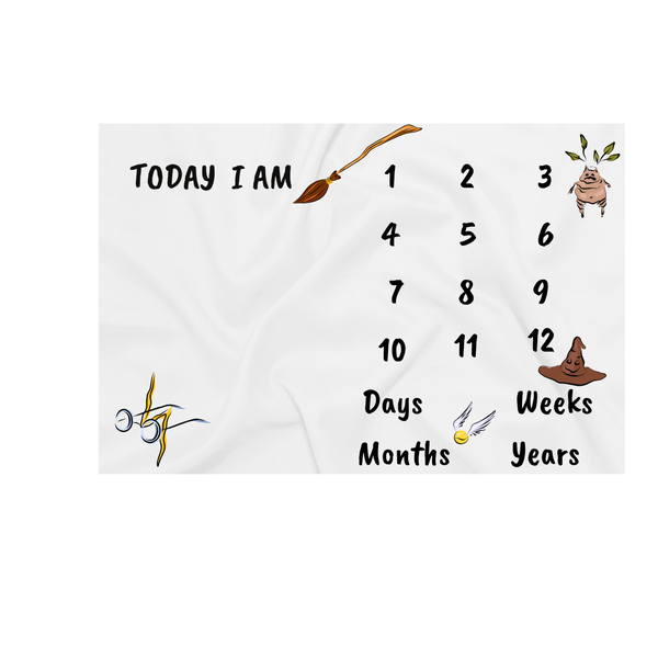Katz Designs Baby Blanket - Milestone Harry Themed